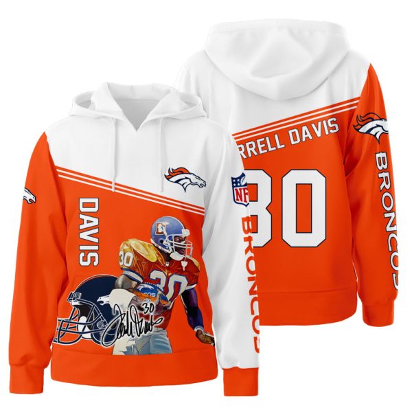 Denver Broncos and Terrell Davis 3D All Over Print Hoodie Zip-Up Hoodie Genxprint