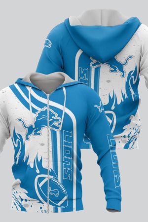 Detroit Lions Football Personalized 3D printed Sweatshirt Hoodie Zipped Hoodie Genxprint