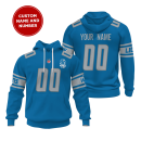 Detroit Lions Personalized Name And Number NFL 3D Hoodie Style Genxprint