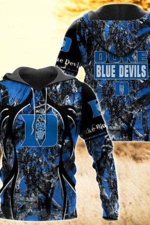 Duke Blue Devils Camo Hunting 3D printed Sweatshirt Hoodie Zipped Hoodie Genxprint