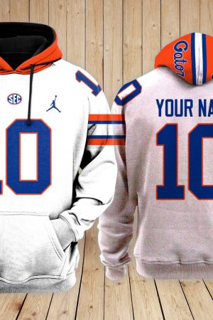 Florida Gators Football NCAA Custom 3D Hoodie WhitePT Genxprint