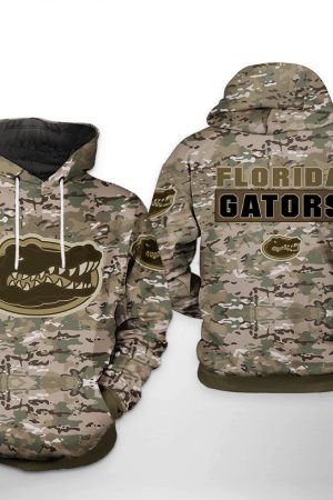 Florida Gators NCAA Camo Veteran Hoodie Zip Hoodie Genxprint