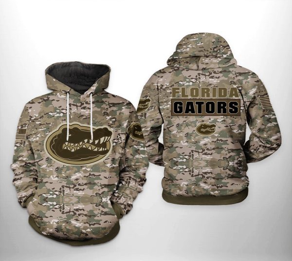 Florida Gators NCAA Camo Veteran Hoodie Zip Hoodie Genxprint