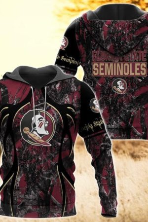 Florida State Seminoles Camo Hunting 3D printed Sweatshirt Hoodie Zipped Hoodie Genxprint