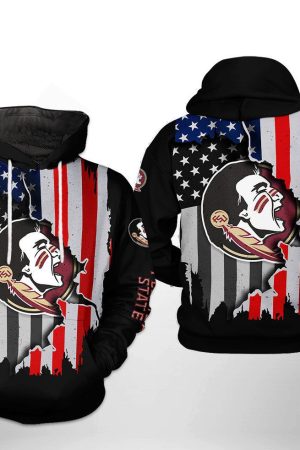 Florida State Seminoles NCAA US Flag Hoodie Genxprint