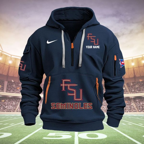 Florida State Seminoles Quarter Zip Hoodie Genxprint - Image 2