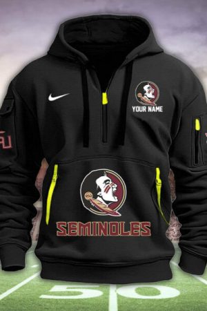 Florida State Seminoles Quarter Zip Hoodie Set Genxprint