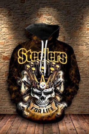 For Life King Skull Pittsburgh Steelers Hoodie Genxprint