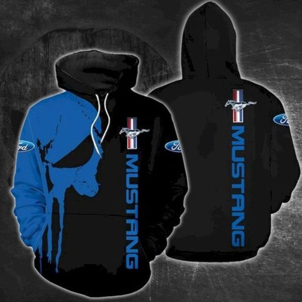 Ford Mustang Punisher 3d Hoodie Genxprint