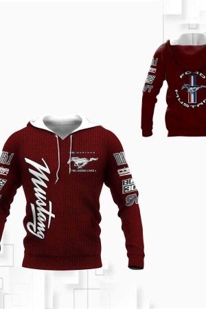 Ford Mustang Shirt Fan Gift 936 Stylist Unisex 3d Hoodie Zip Hoodie Genxprint