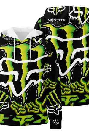 Fox Monster Energy Green 3D All Over Print Hoodie Zip-Up Hoodie Genxprint