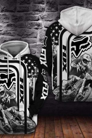 Fox Racing Motorcycles US Flag Nice Hoodie Zip Hoodie Genxprint