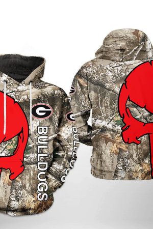 Georgia Bulldogs NCAA Camo Veteran Hunting Hoodie Zip Hoodie Genxprint