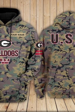 Georgia Bulldogs football NCAA Camouflage 3D Hoodie PT Genxprint