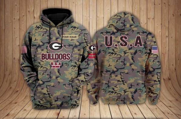 Georgia Bulldogs football NCAA Camouflage 3D Hoodie PT Genxprint