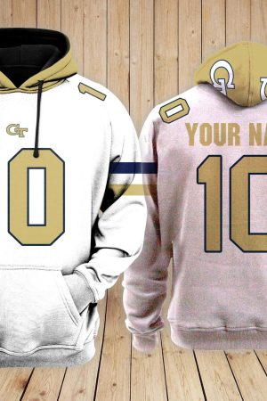 Georgia Tech Yellow Jackets football NCAA Custom 3D Hoodie PT Genxprint