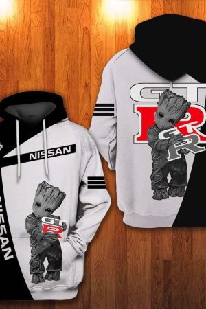 Groot And Nissan Gt-r All Over Print Hoodie Genxprint