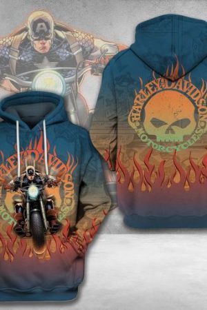 Harley Davidson Motocycle Hoodie Genxprint