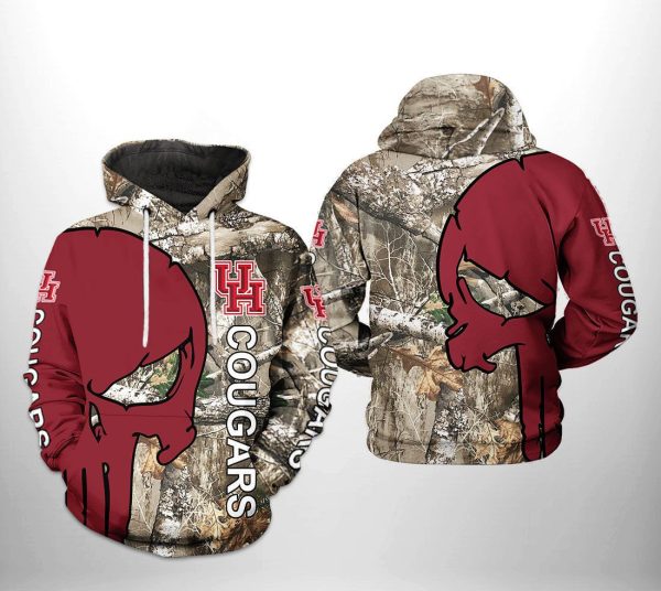 Houston Cougars NCAA Camo Veteran Hunting Hoodie Genxprint