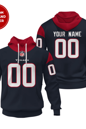 Houston Texans Custom Name And Number 3D Hoodie Style Genxprint