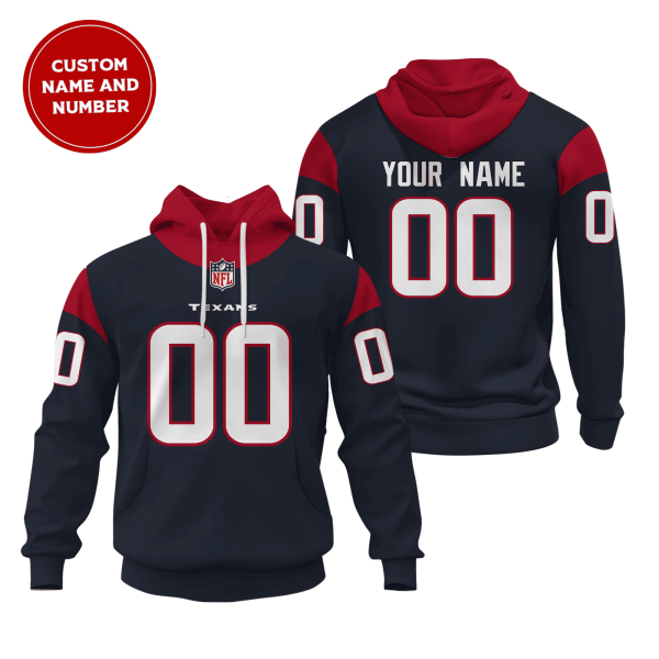 Houston Texans Custom Name And Number 3D Hoodie Style Genxprint