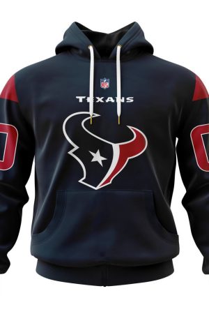Houston Texans Custom Name and Number Hoodie Style Genxprint