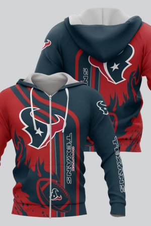 Houston Texans Football Personalized 3D printed Sweatshirt Hoodie Zipped Hoodie Genxprint