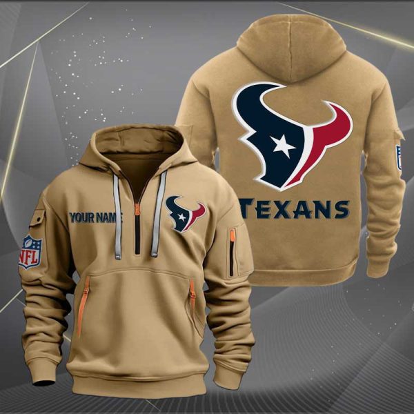 Houston Texans Logo NFL Quarter Zip Hoodie Style Genxprint - Image 4