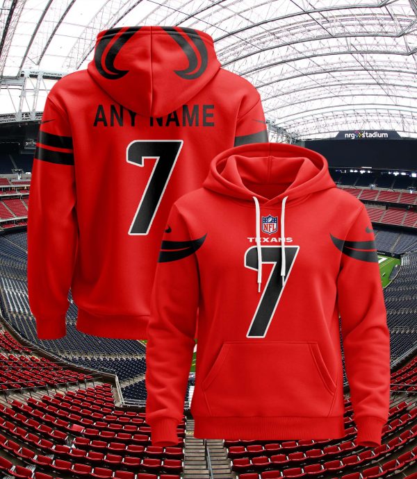 Houston Texans Personalized Name And Number NFL 3D Hoodie Style Genxprint