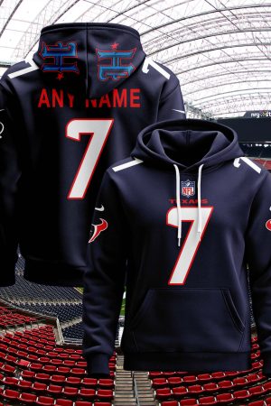Houston Texans Personalized Name And Number NFL 3D Hoodie Style Genxprint