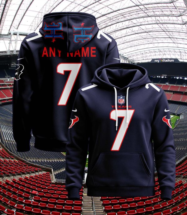 Houston Texans Personalized Name And Number NFL 3D Hoodie Style Genxprint