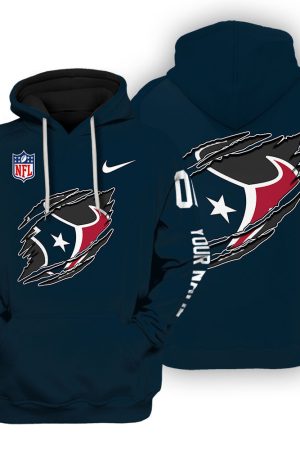 Houston Texans Scratch Logo NFL 3D Hoodie Style Genxprint