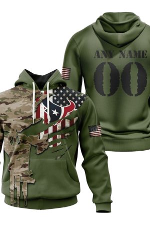 Houston Texans Special Camo Design 3D printed Sweatshirt Hoodie Zipped Hoodie Genxprint
