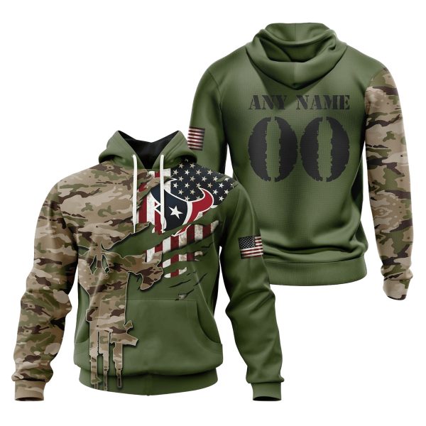 Houston Texans Special Camo Design 3D printed Sweatshirt Hoodie Zipped Hoodie Genxprint