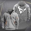 Houston Texans White Logo NFL Quarter Zip Hoodie Genxprint