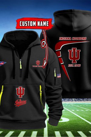 Indiana Hoosiers Quarter Zip Hoodie Style Genxprint