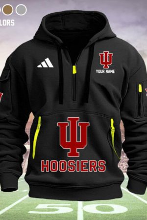 Indiana Hoosiers Quarter Zip Hoodie Style Genxprint