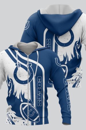 Indianapolis Colts Football Personalized 3D printed Sweatshirt Hoodie Zipped Hoodie Genxprint