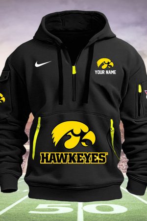 Iowa Hawkeyes Quarter Zip Hoodie Style Genxprint