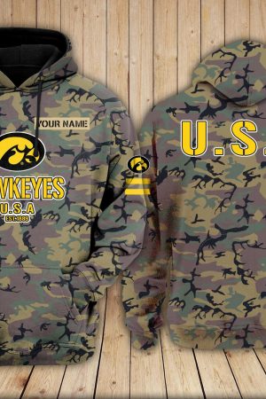 Iowa Hawkeyes football NCAA Camouflage 3D Hoodie PT Genxprint