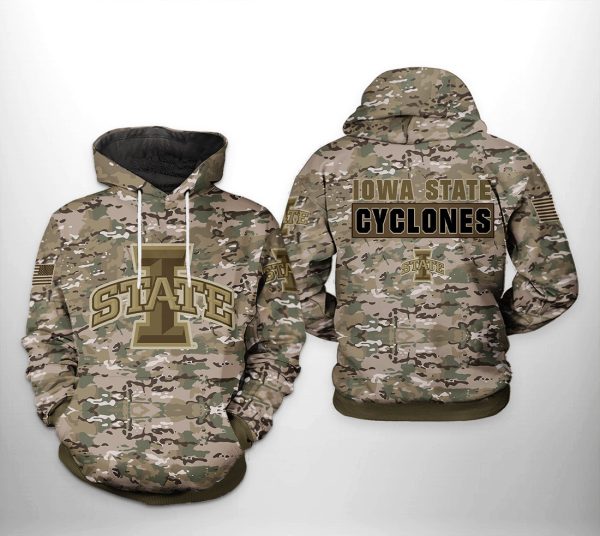 Iowa State Cyclones NCAA Camo Veteran Hoodie Genxprint