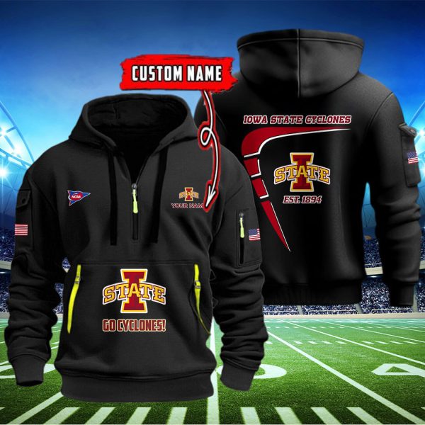 Iowa State Cyclones Quarter Zip Hoodie Genxprint