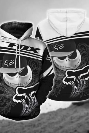 Jack Skellington Love Fox Racing Dirt Bike Motorcross Hoodie Genxprint