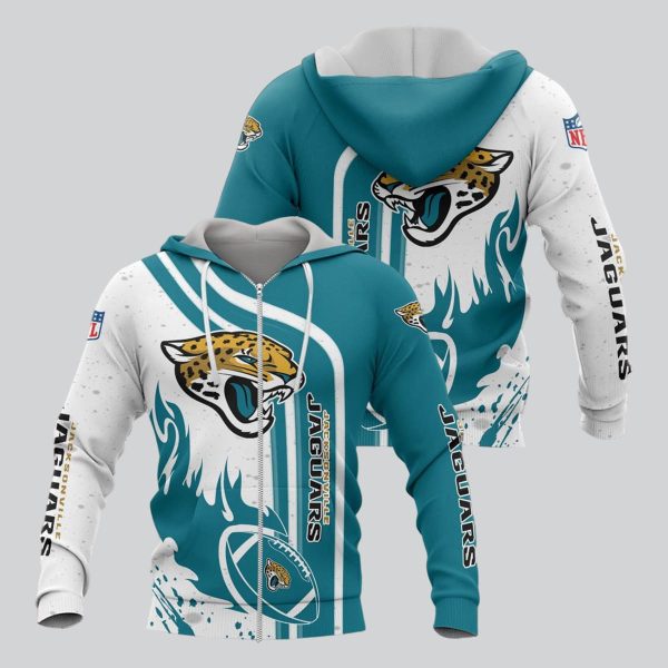 Jacksonville Jaguars Football Personalized 3D printed Sweatshirt Hoodie Zipped Hoodie Genxprint
