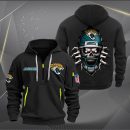 Jacksonville Jaguars Football Player Skull Quarter Zip Hoodie Genxprint