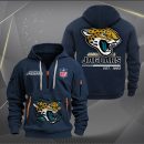 Jacksonville Jaguars Golden Logo NFL Quarter Zip Hoodie Genxprint