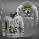 Jacksonville Jaguars Golden Logo NFL Quarter Zip Hoodie Genxprint