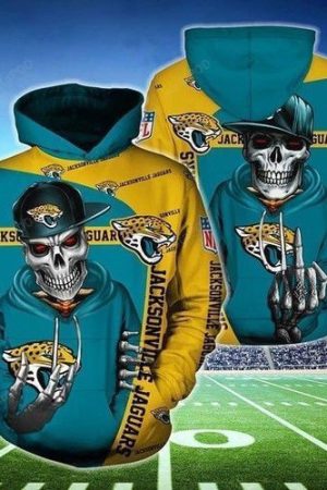 Jacksonville Jaguars Hip Hop Skull Hoodie Genxprint