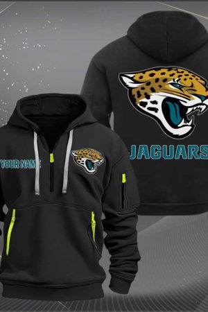 Jacksonville Jaguars Logo NFL Quarter Zip Hoodie Style Genxprint