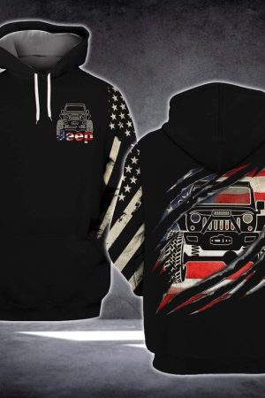 Jeep Lover Gift Vintage Jeep Scratch All Over Print Hoodie Genxprint